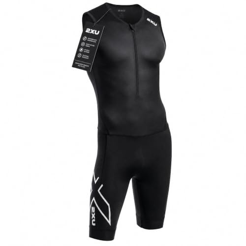 2XU Men's Core Sleeved Trisuit - Black/White - Small