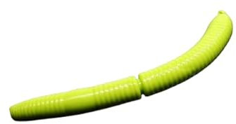 Libra Lures Fatty D`Worm 75mm | Forellenköder Supersoft | Inhalt: 8 Stück | Aroma: Krill (027 / Apple Green)