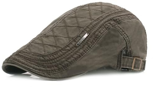 Rayson Boinas Hombre Gorras de Plana Algodón Verano Ajustable Newsboy Casquillo con Estampado de Rombos