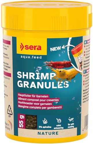sera Shrimp Granules 100 ml (55 g) | Natürliches Garnelenfutter mit Spirulina & Erlenzapfen für Süß- & Salzwasser Aquarien | Fördert Gesundheit, Farbenpracht & Abwehrkräfte | Ohne Farbstoffe