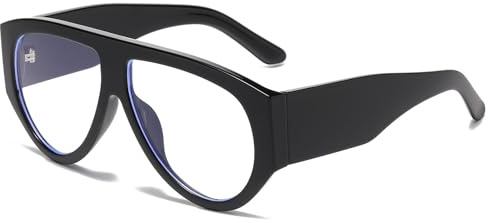 YAMEIZE Occhiali Anti Luce Blu Quadrato Montatura Occhiali da Vista Donna Retrò Occhiali Anti Filtro Luce Blu per Lettura PC (Nero)