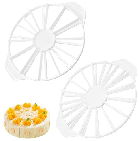 YOUNGSAY 2 separatori per torte, riutilizzabili, in plastica, reversibili su entrambi i lati, per tagliare 10/12 e 14/16 pezzi uguali per torte