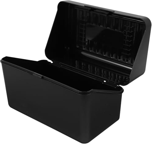 Healifty Boîte à Cartes Multifonction en Abs Grand Capacité, Couvercle Anti-poussière et Fermeture Hermétique, Porte-cartes de Visite Noir pour Bureau Design Simple