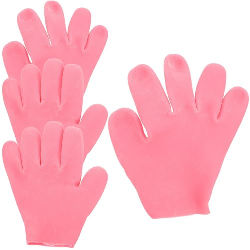 Healifty Guantes de Silicona Hidratantes para Manos Secas Guantes Nocturnos Loción para Mujer 2 Pares Color Rosa Reparador para Cuidado y Nutrición Durante la Noche