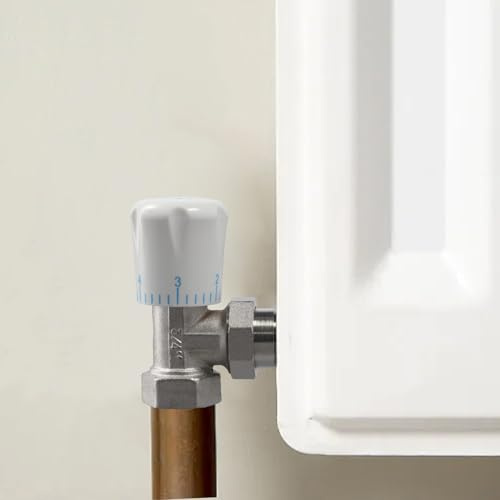 Gdfnmogo Válvula termostática de radiador de 20 mm, válvula angular con cabezal termostático para radiadores de agua, presión de trabajo de 1,6 bar, 120 °C máximo, material de cobre (B)