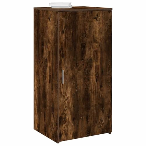 LoogCape Armoire de rangement en chêne fumé 50 x 45 x 103,5 cm, armoire multifonction avec porte, verrouillable avec casier, pour bureau, couloir, garage, espace de rangement
