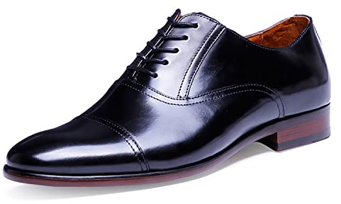 DESAI Homme Chaussures de Ville à Lacets Oxford Mariage - Noir - 45 EU