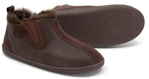 Vanuba Damenschuhe Lammfell Echtleder Wolle Pantoffeln Schlappen Damen Schuhe 42 EU Leder Harz Braun/Braun