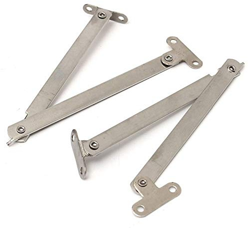 TOOLSTAR Lot de 4 charnières pliantes avec vérin à gaz pour portes d'armoire et placard de cuisine, charnières à fermeture douce pour meubles de maison, garde-robe, placard, boîte de rangement (4