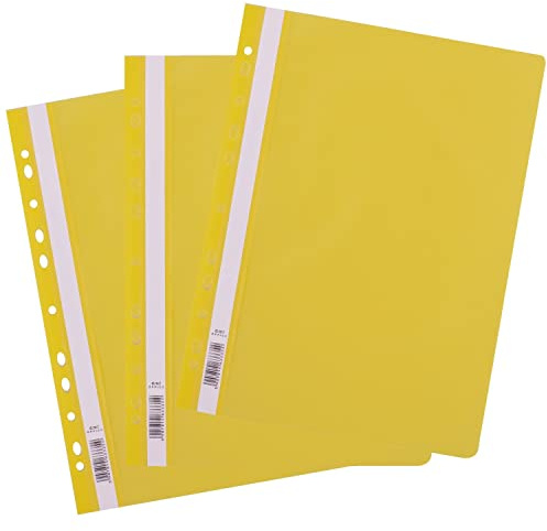 D.RECT ​​| 25 Pièces Classeur Plat A4 perforé en plastique | Avec couvercle frontal transparent | Reliures en plastique à feuilles mobiles en film PP | Perforé - Euro Perforation Vert Clair