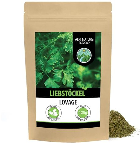 Alpi Nature Apio de Monte Seco 125g, Levístico Frotado, Especia para Cocinar y Condimentar