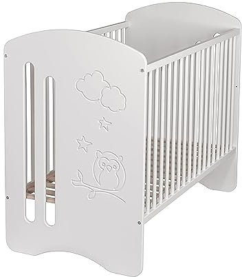 Best For Kids Gitterbett ohne 10 cm Matratze aus Schaumstoff Zertifiziert Geprüft, Kinderbett Babybett Weiß 120x60