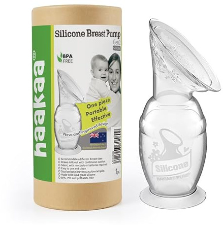 Extractor de Leche Materna de Silicona 150 ml con Base de Succión – Sacaleches y Recolector de Leche Materna Portátil – Sacaleches Manos Libres de Succión Natural – Libre de BPA y PVC – Haakaa