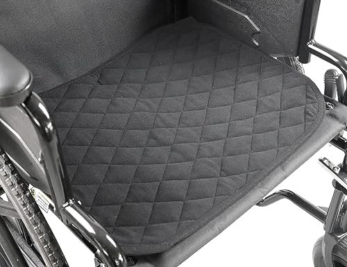 KMINA - Inkontinenzunterlage Waschbar Rollstuhl 5 Lagen, 40x50 cm, Wiederverwendbare Stuhlauflage Schwarz - Made in Europe