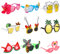 9 Paar Hawaii Party Sonnenbrille Set Lustige Partybrille Hawaiianische Brille Party Photo Booth Requisiten für Sommerparty, Strand Thema Kostümzubehör Foto Requisiten