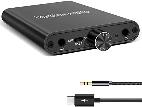 RuiPuo HiFi Hörlursförstärkare 16-600Ω HIGI Impedans Hörlurar Amp USB-C Stöd 3,5 mm AUX och Typ-C-ingång som kan användas med antingen MAC, mobiltelefon, PS4, PS5, Laptop eller Desktop System