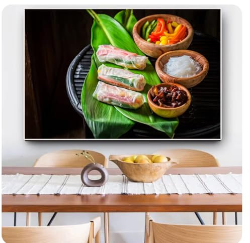 Kochbedarf Küche Leinwand Malerei Kunst Poster und Drucke Restaurant Moderne Wandkunst Lebensmittel Bild Wohnzimmer Dekor 50X70Cm Ungerahmt