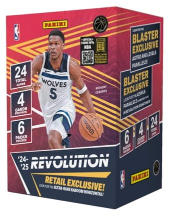 2024-25 Panini Revolution, NBA-Basketball-Blaster-Box, offizielle NBA-Sammelkarten, enthält Blaster-Exklusive Parallelen, Einsätze und Rookie-Karten - Panini Retail Edition