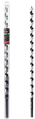 ZKH Auger Drill Bit for Wood, 9/16 x 17 Inch Long Auger Bit with 3/8 Hex Shank, High Carbon Steel Wood Drill Bit with Self-Positioning Tip, Smooth Drilling for Soft and Hardwood, Plastic, Drywall
