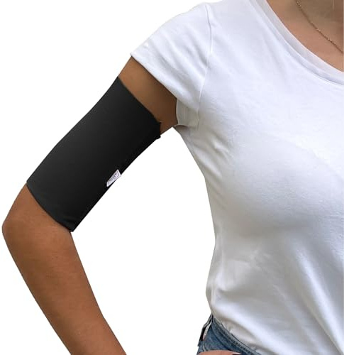 Glico Line Fascia PICC Protettiva Unisex, Fascia Braccio Copri Picc in Tessuto Traspirante, Made in Italy, Nero, M