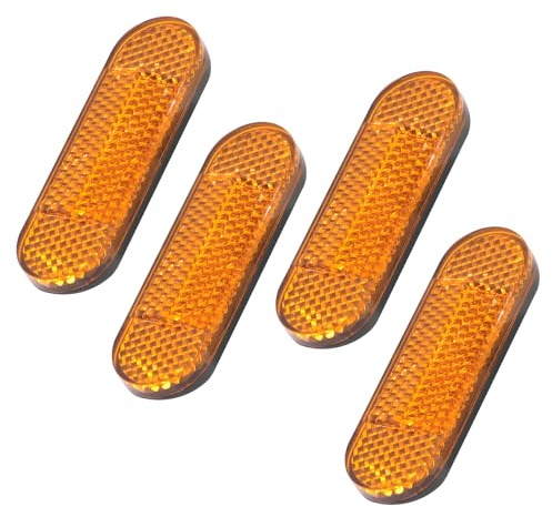 Lpolkvemelh 4 Piezas Moto Bicicleta Reflector Horquilla, 96 x 24 mm Autoadhesivo Reflector Trasero Ojo Catadioptrico Rectangular Fáciles de Instalar para Moto Bicicleta Scooter Trasero