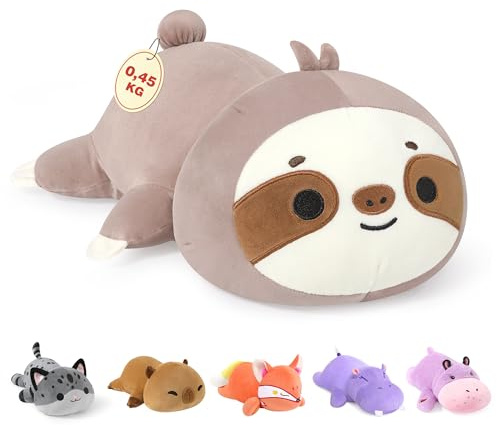 shownicer Animales de peluche con peso, 0,45 kg, perezoso, cojín de peluche, regalo para adultos y niños, 3 años (perezoso, 25 cm)