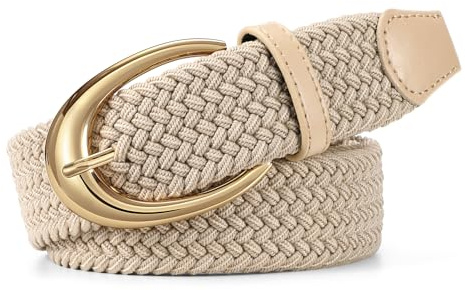 WERFORU Women's Elastic Woven Braided Belt Ladies Stretch Casual Belt for Jeans Pants