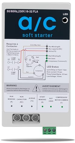 eshcol Soft Start Kit for Home Air Conditioner 16-32A, Ac Soft Start Kit for 4-7 Ton Ac Unit Fit for HVAC, Generators, Utility Power, Easy DIY Install Reduces Start-Up Current by 70%, 230v