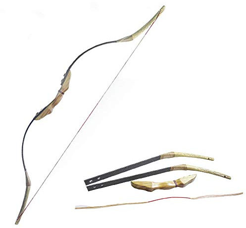 SHARROW 30-50lbs Bogenschießen Take-down Recurvebogen Traditioneller Holzbogen 60 Zoll Langbogen Reiterbogen Jagdbogen(30lbs)