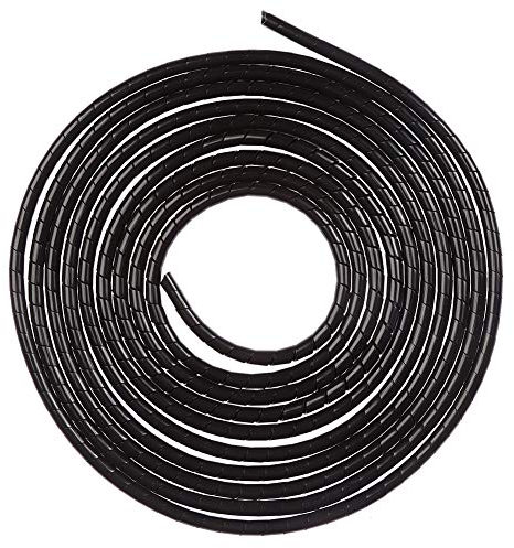 lovingmona Cable Tidy Tube Black 10m Diameter 6mm and 4mm Wire Management Sleeve Flexible Spiral Cable Wrap Kit for TV PC Audio Laptop Ethernet Cable