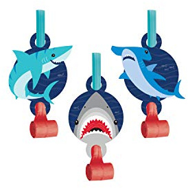 Shark Party Blowers, 8 ct