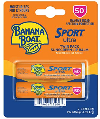 Banana Boat Protetor solar Sport Ultra Labial, FPS 50, pacote duplo