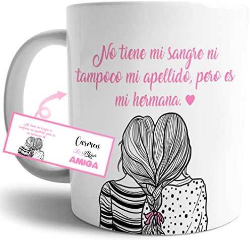Genérico Taza mejores amigas personalizada con nombre y frase
