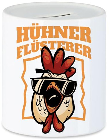 Hey!Print Hühner-Flüsterer Spardose Huhn Fans Hühnerhof Bauernhof Chicken Geschenkidee