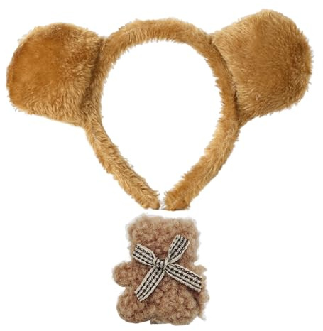 1 Diadema De Oso Marrón Y 1 Horquilla De Oso, Linda Diadema De Felpa, Accesorios Para El Cabello Para Juegos De Rol De Animales, Accesorios De Rendimiento