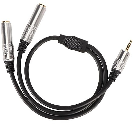 Kikumi Câble répartiteur en Y compact extensible de 3,5 mm vers double 6,35 mm pour haut-parleurs pour récepteurs AV 3,5 mm
