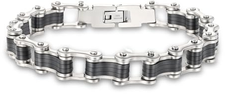 Manfnee Stainless Steel Bracelet Punk Rock Chain Wrist Bicyle Chain Bracelets Solid Chunky Link Jewelry