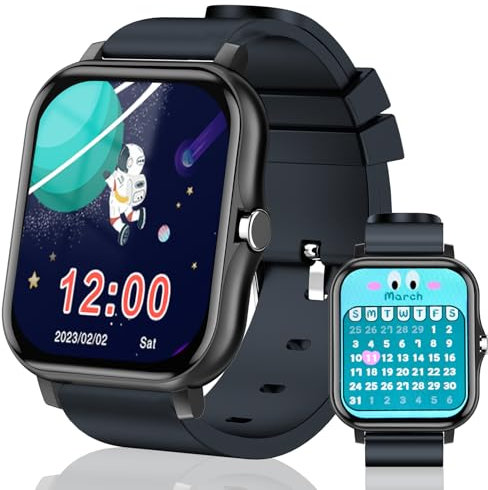 Montre Connectée Enfant Garcon Fille, Montre Intelligente Enfants 14 Jeux - Podomètre, Musique, Réveil, Moniteur Sommeil, 20+ Modes de Sport, Smartwatch Cadeau Fille jouet 3 4 5 6 7 8 9 10 11 12 Ans