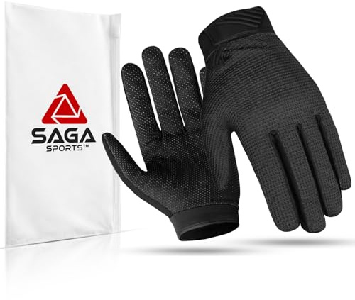 Kids Cycling Gloves - Full Finger Bike Gloves for Boys & Girls, Non-Slip Motorbike Gloves for BMX, MTB, Scooter & Outdoor Sports (Black, Medium [6-8])