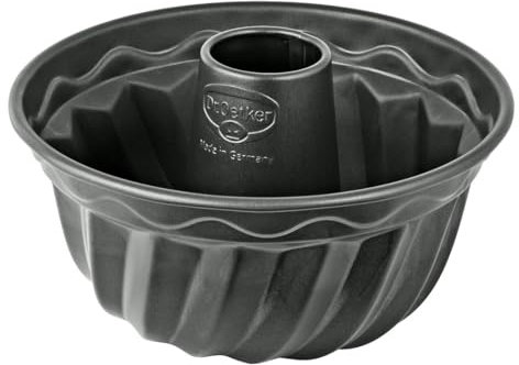Dr. Oetker Stampo classico per ciambella, diametro 18 cm, in lamiera d'acciaio di alta qualità con rivestimento antiaderente senza PFAS, resistenza al calore fino a 230 °C, prodotto in Germania, nero