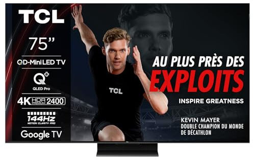 TCL 75-tums TV 4K QD Mini LED 144 hz Dolby Vision Dolby Atmos, Google TV