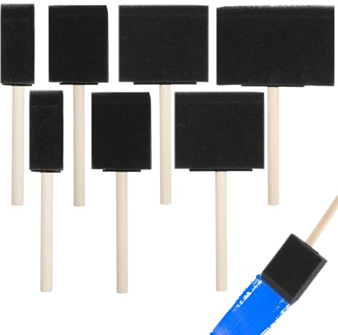 Sponge Brushes, 8Pcs Foam Brush with Wooden Handle, Sponge Foam Paint Brushfor Painting, Staining, Varnishes, and DIY Craft Projects