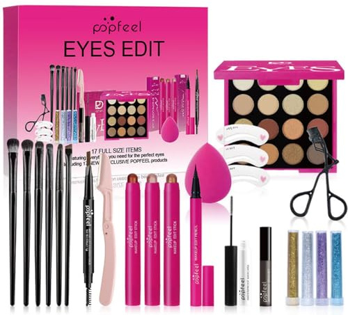 FantasyDay Juego de Maquillaje Xmas All in One Makeup Gift Set Adventskalender 2025 Belleza Cosmético Incluye Corrector Camuflaje, Brillo de Labios, Brochas, Mascara, Blush, Sombra de Ojos, Delineador