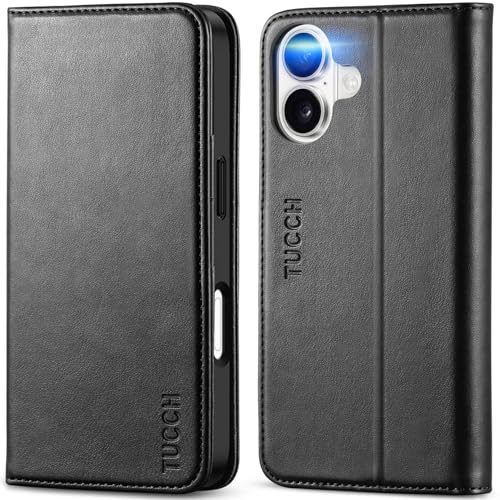 TUCCH Custodia per iPhone 17 6,3-pollici 5G 2025 [Blocco RFID] Portafoglio | Folio Cover Pelle Sintetica TPU Antiurto, Flip Caso Libro Funzione Supporto 3 Slot per Schede Protezione Integrale, Nero