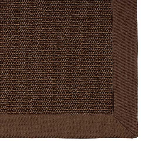 casa pura® Sisal Teppich aus Naturfasern | Dunkelbraun | mit Bordüre aus Baumwolle | pflegeleicht | Größe wählbar (160x230 cm)
