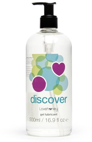 Lovehoney Discover Water Based Lube, Extra Thick Gel Lube, 500ml | Clear Natural Feeling Gel in a Travel Friendly Bottle