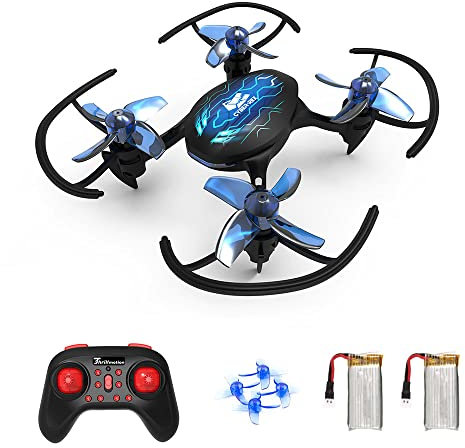 Tiny Hawk Mini Drohne für Kinder, RC Quadrocopter Mini Drone mit Höhenhaltung, Start/Landung mit Einem Knopfdruck, Kopflos Modus, 3D Flip und 2 Akkus, Spielzeug Drohne Helikopter für Kinder Anfänger