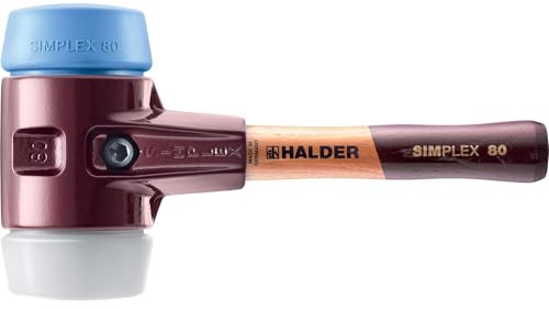 Maillet SIMPLEX, TPE souple/superplastique ; avec boîtier en fonte malléable et manche en bois extra court de qualité | D=80 mm/Modèle de manche=extra court | 3017.082