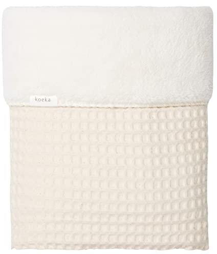 Koeka Babydecke - Kuscheldecke - Für Babywiege Und Babykorbe -mit Teddy Gefüttert - Oslo - Waffelstoff Aus Baumwolle - Atmungsaktiv - Abwaschbar -