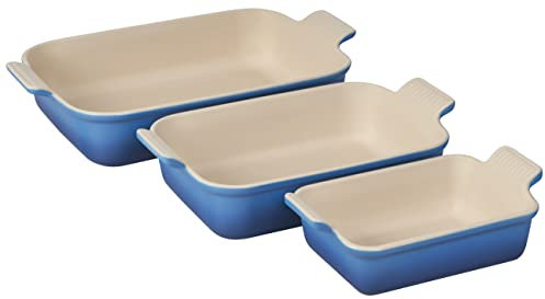 Le Creuset Stoneware Heritage Set 3 Rectangular Dishes, Marseille